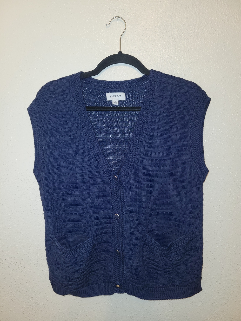 EVEREVE Navy EVEREVE Willa Lady Like Vest Cartigan Front Pockets Medium